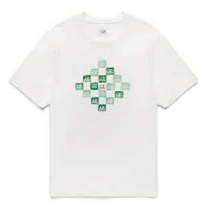 24/1 JERSEY PRINTED LOGO GRID T-SHIRT