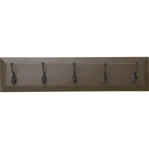 5 Hook Coat Rack - Antique Chocolate