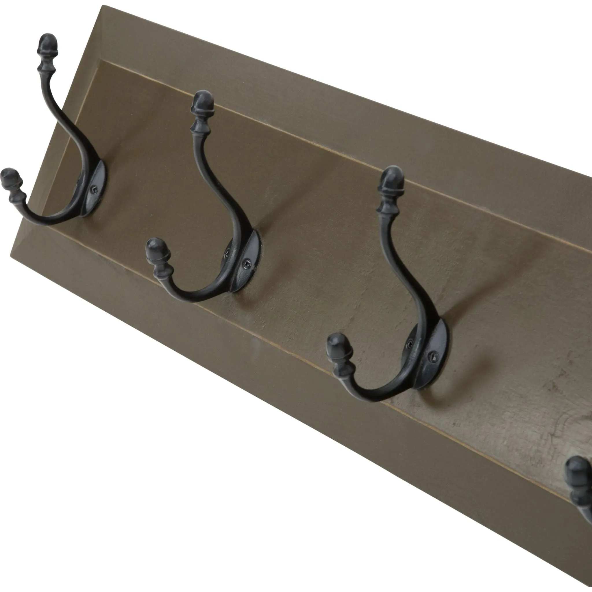 5 Hook Coat Rack - Antique Chocolate