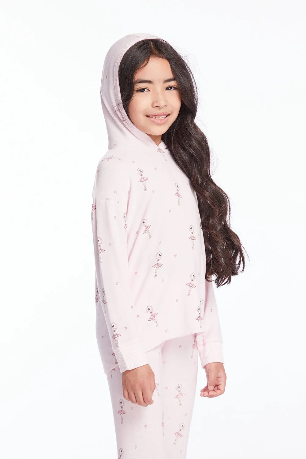 Allover Ballerinas Girls Pullover Hoodie