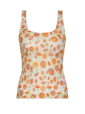 Arely Floral Print Mesh Top