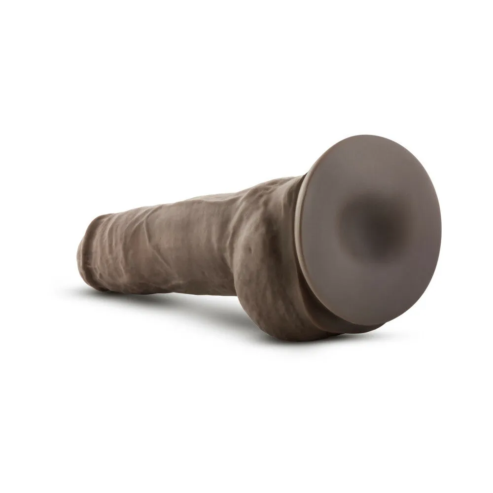 Au Naturel Big Boy 10 in. Posable Dual Density Dildo with Balls Brown