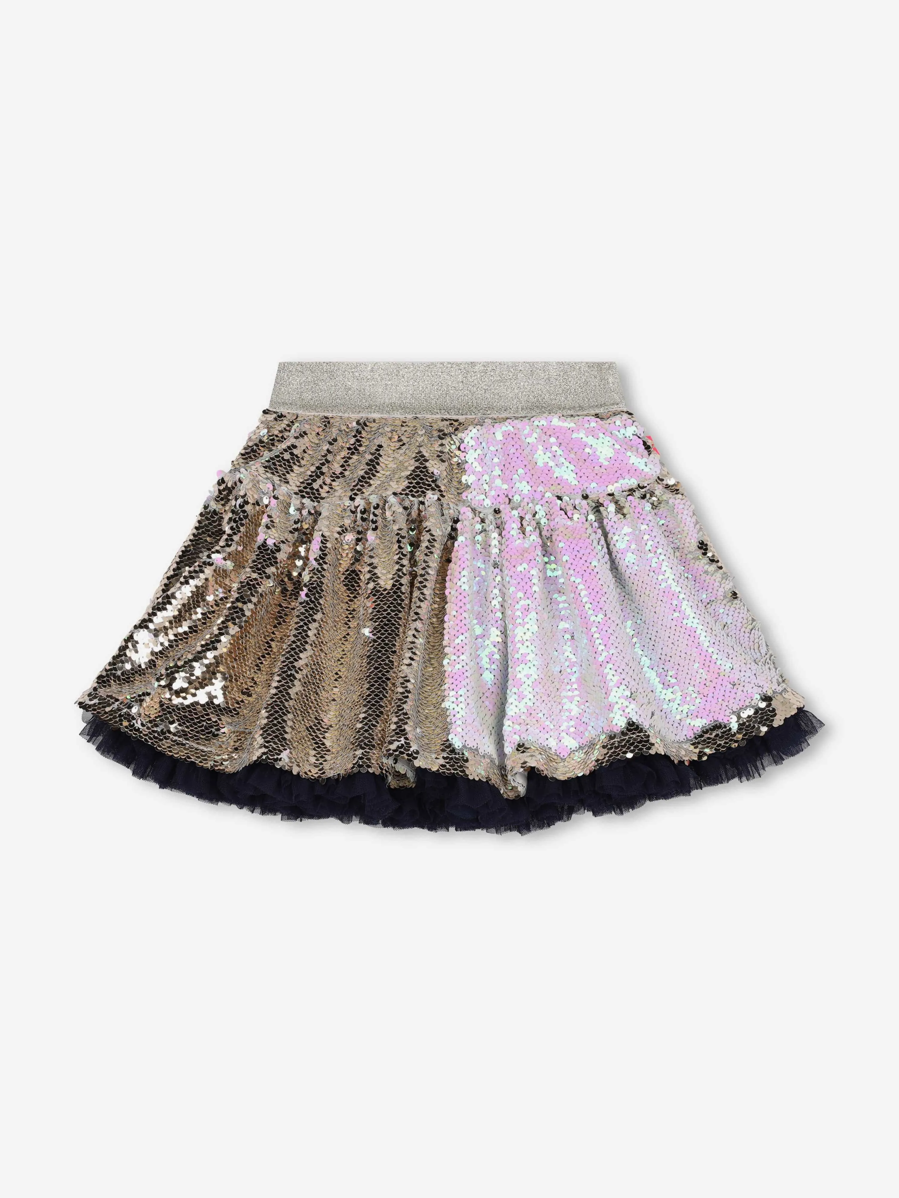 Billieblush Girls Sequin Skirt in Gold