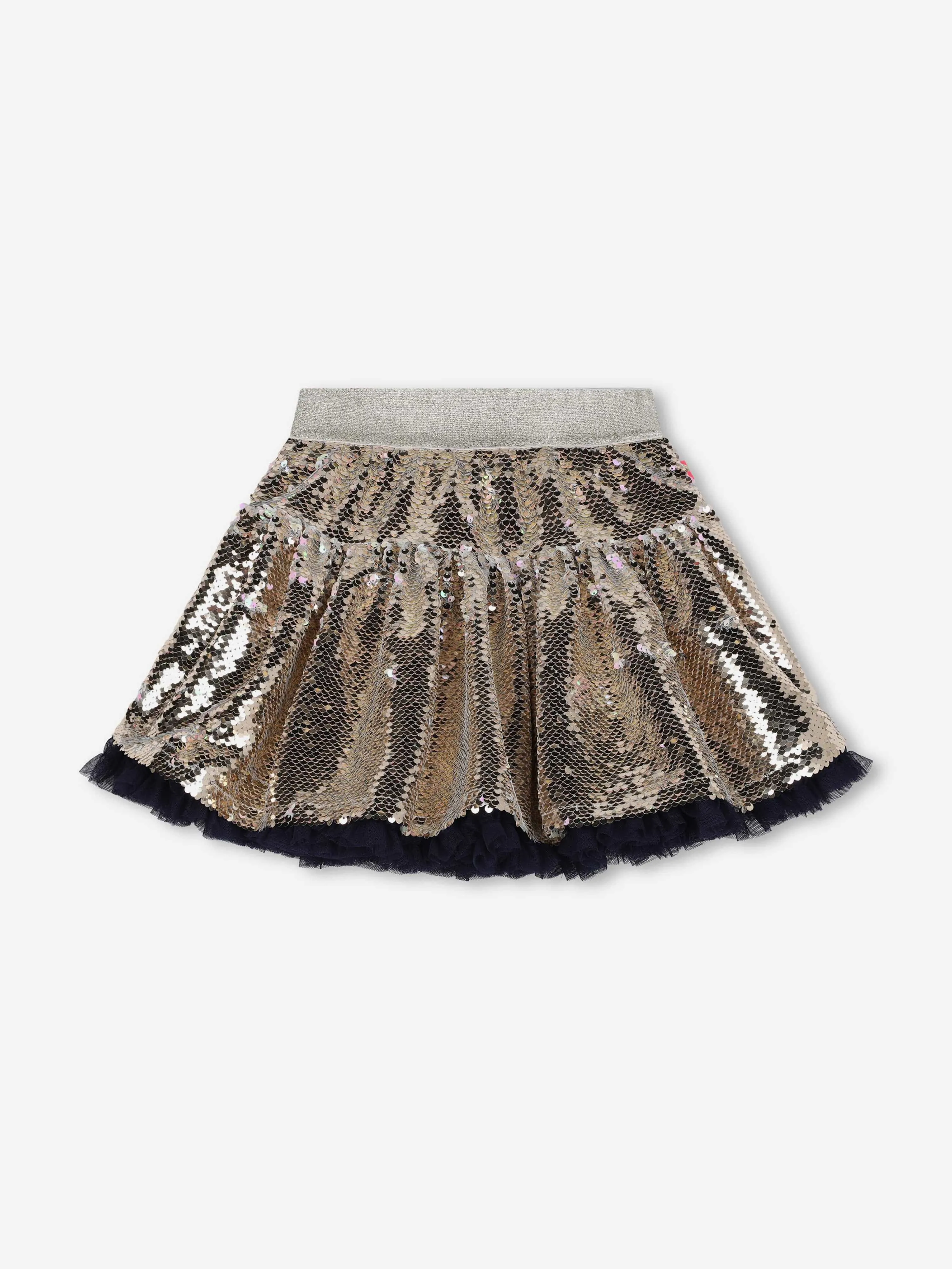 Billieblush Girls Sequin Skirt in Gold