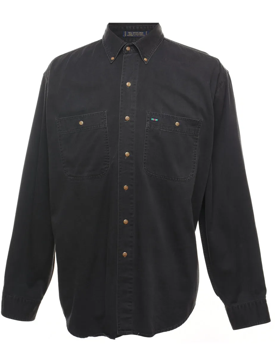 Black Classic Denim Shirt - L