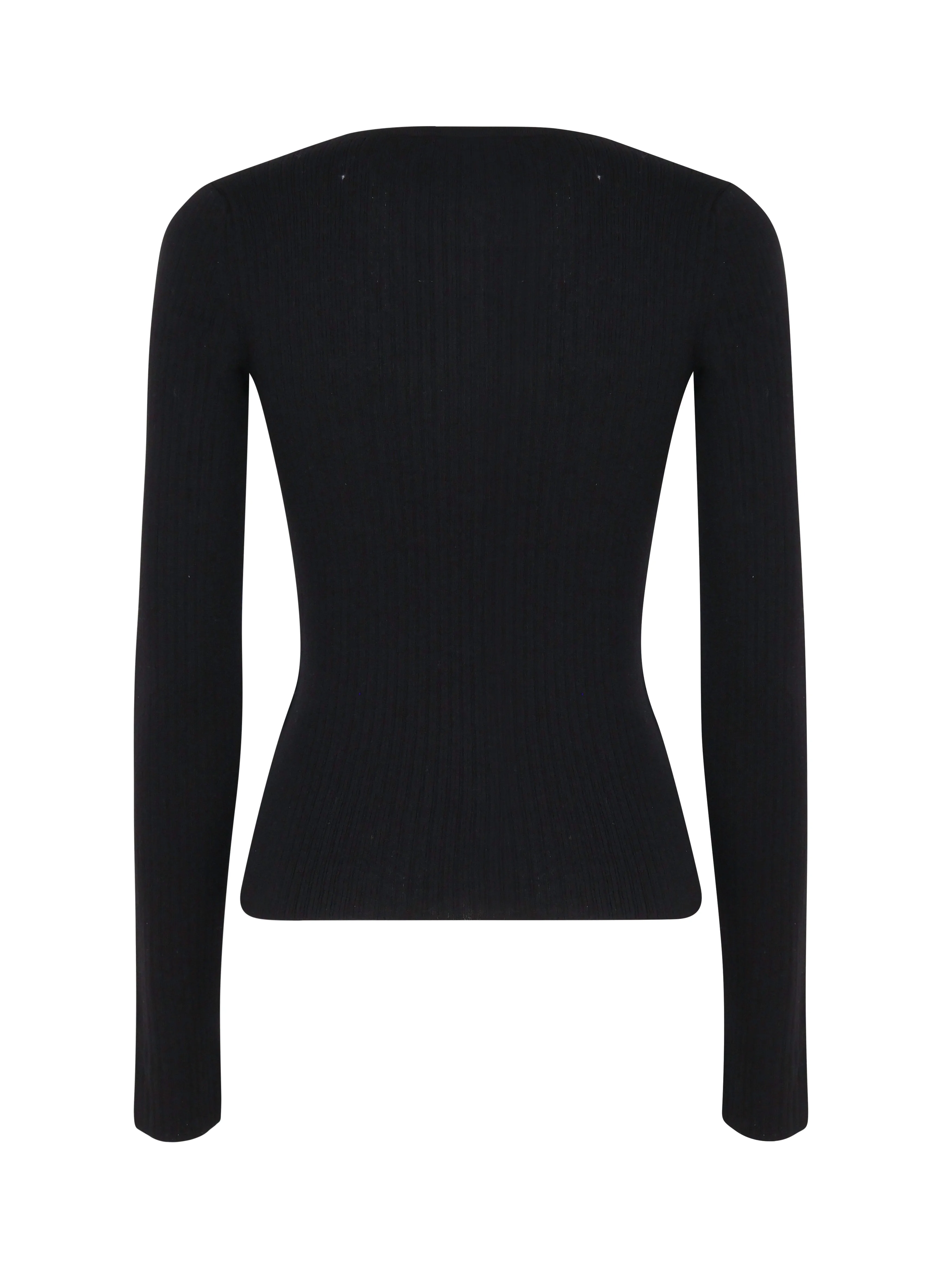 Black Wool and Silk Blend Sweater