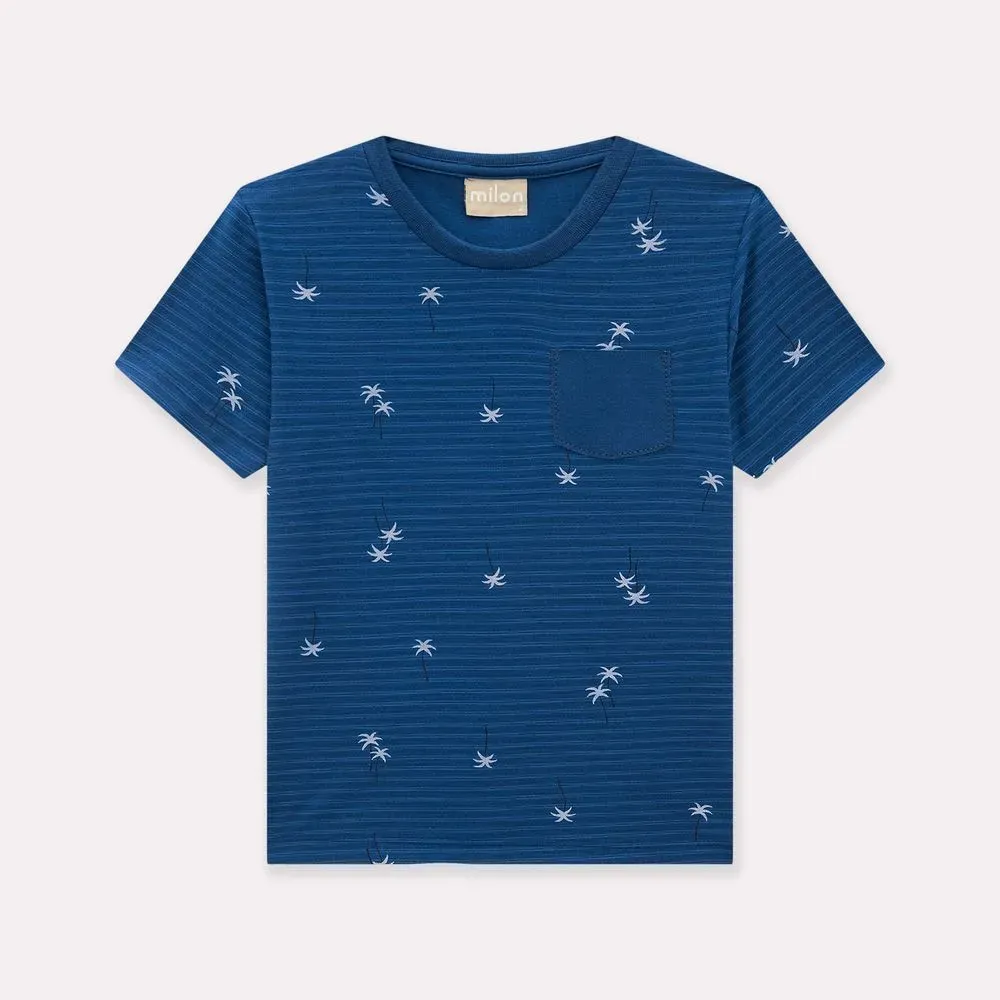 Blue Pacific Stripe Palm T-Shirt