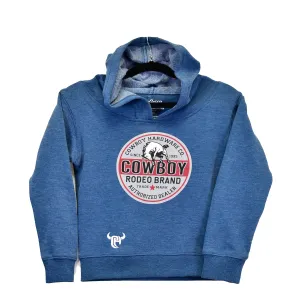 Boy's Cowboy Hardware Fleece Hoodie in Slate Blue 371239-414-K