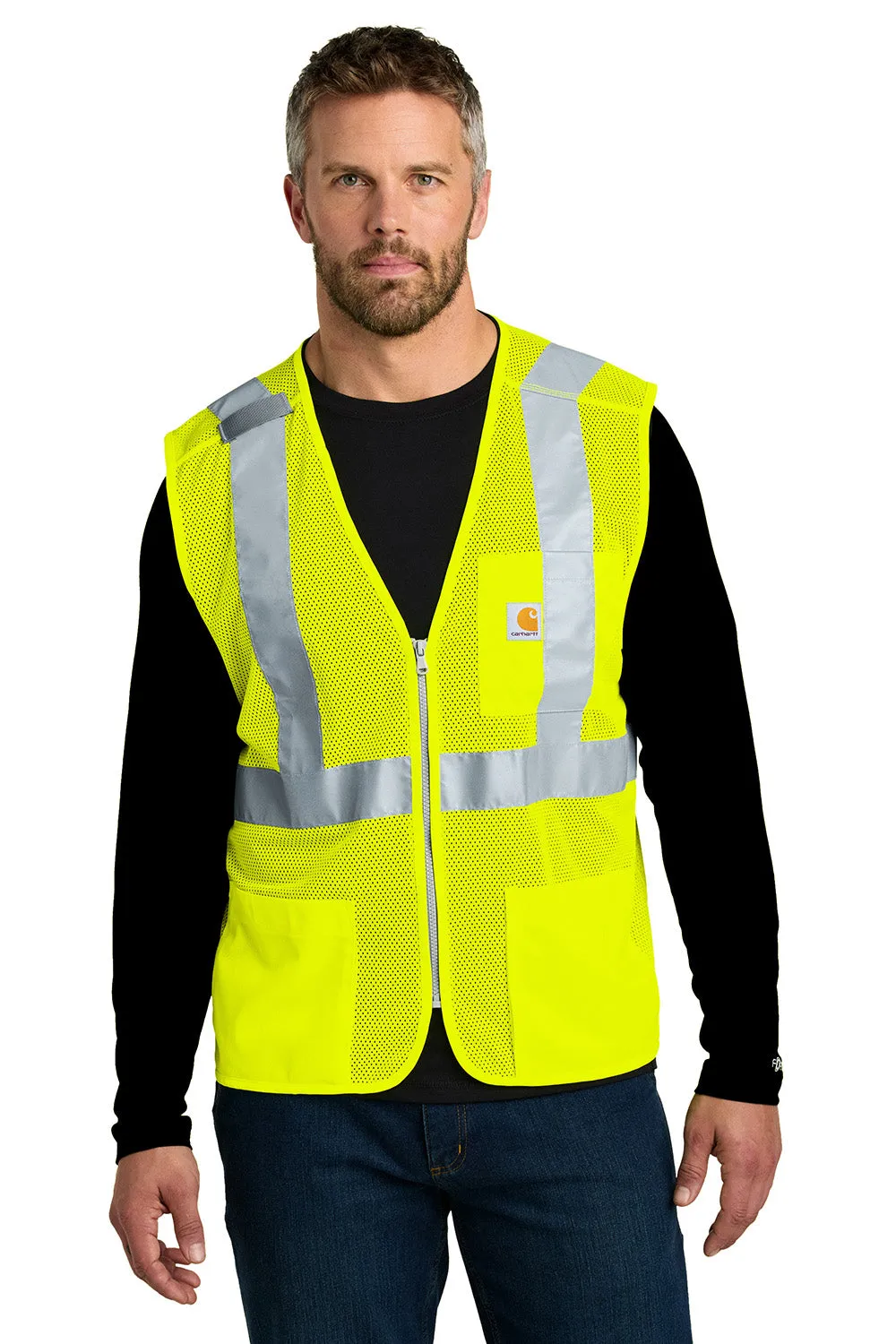 Carhartt Mens ANSI Class 2 Mesh Full Zip Vest - Bright Lime Green