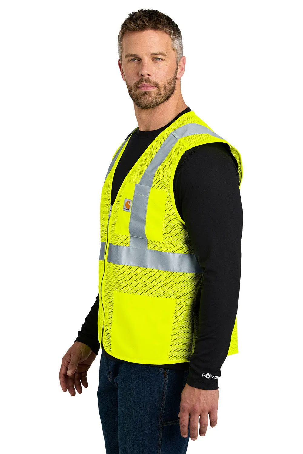 Carhartt Mens ANSI Class 2 Mesh Full Zip Vest - Bright Lime Green