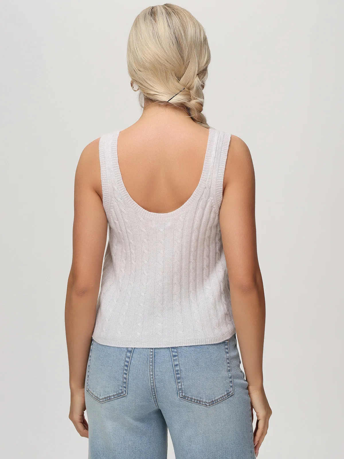 Cashmere Cable Crop Tank