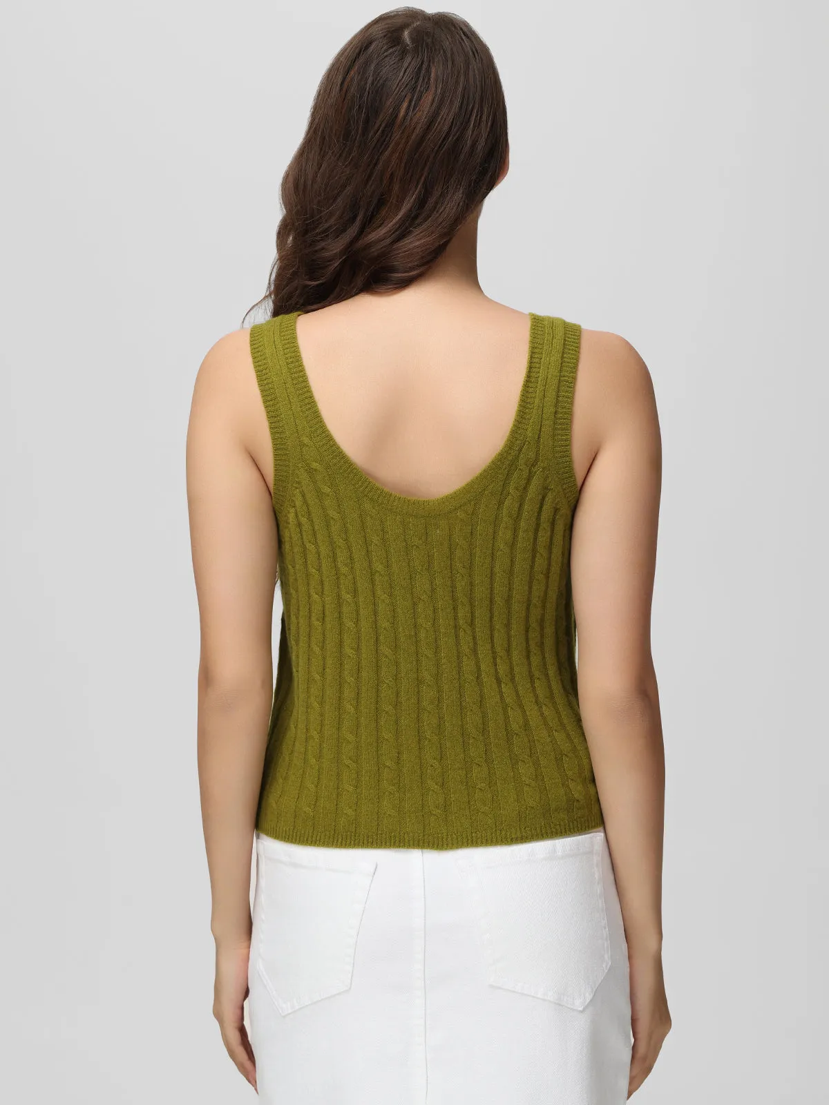 Cashmere Cable Crop Tank