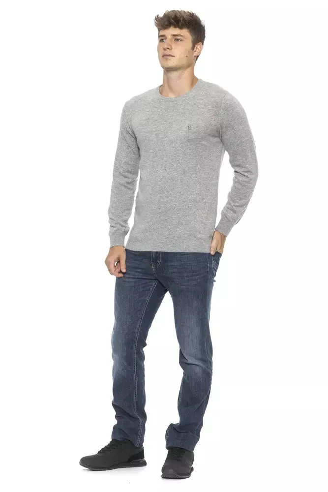 Conte of Florence Silver Wool Men's Sweater