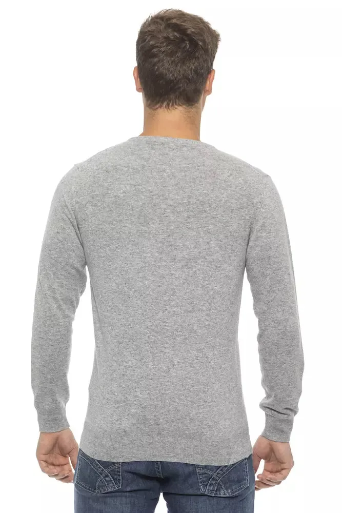 Conte of Florence Silver Wool Men's Sweater