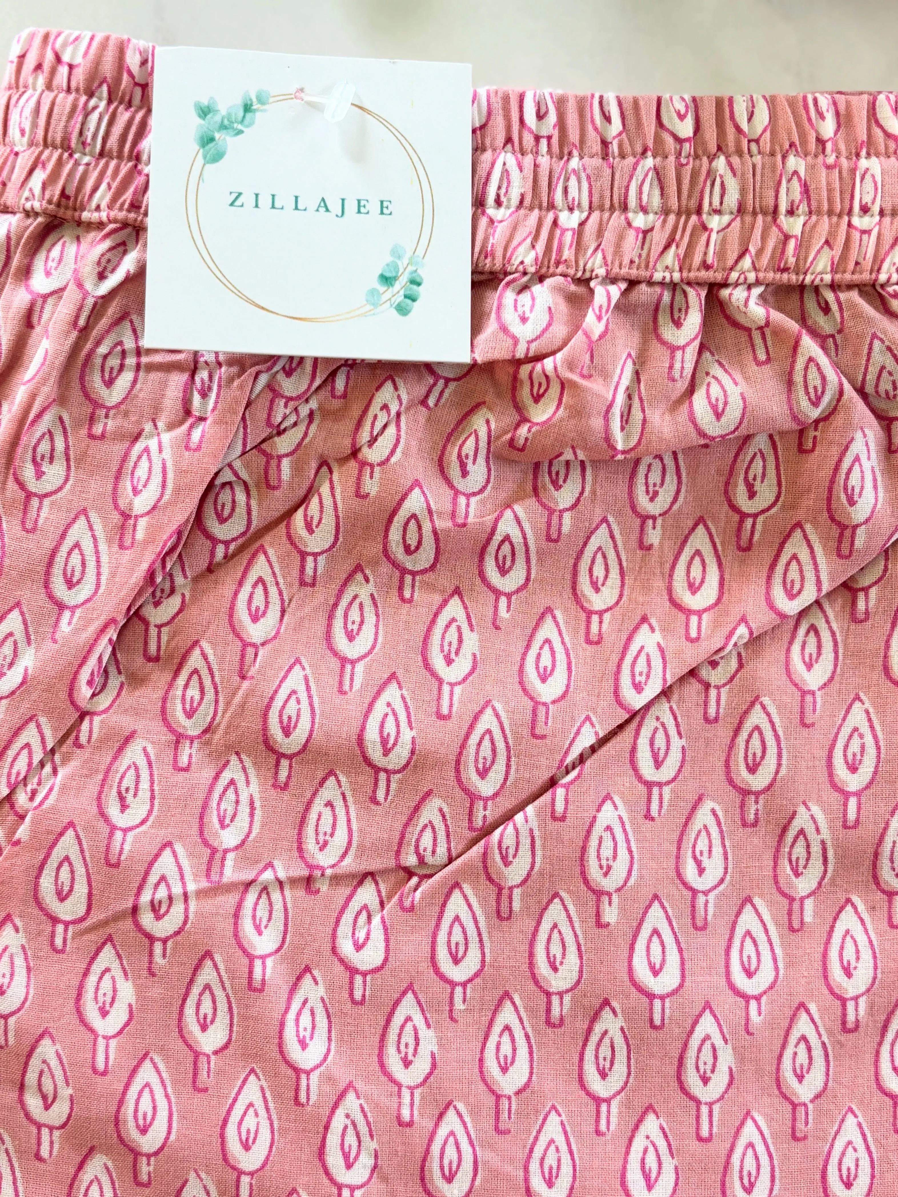 Cotton Pajama Pants Women - Blush Forest