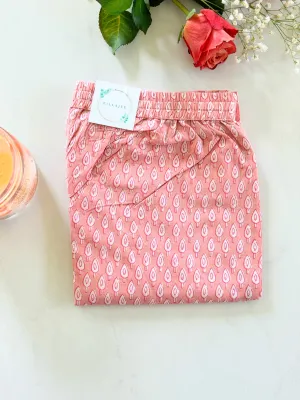 Cotton Pajama Pants Women - Blush Forest