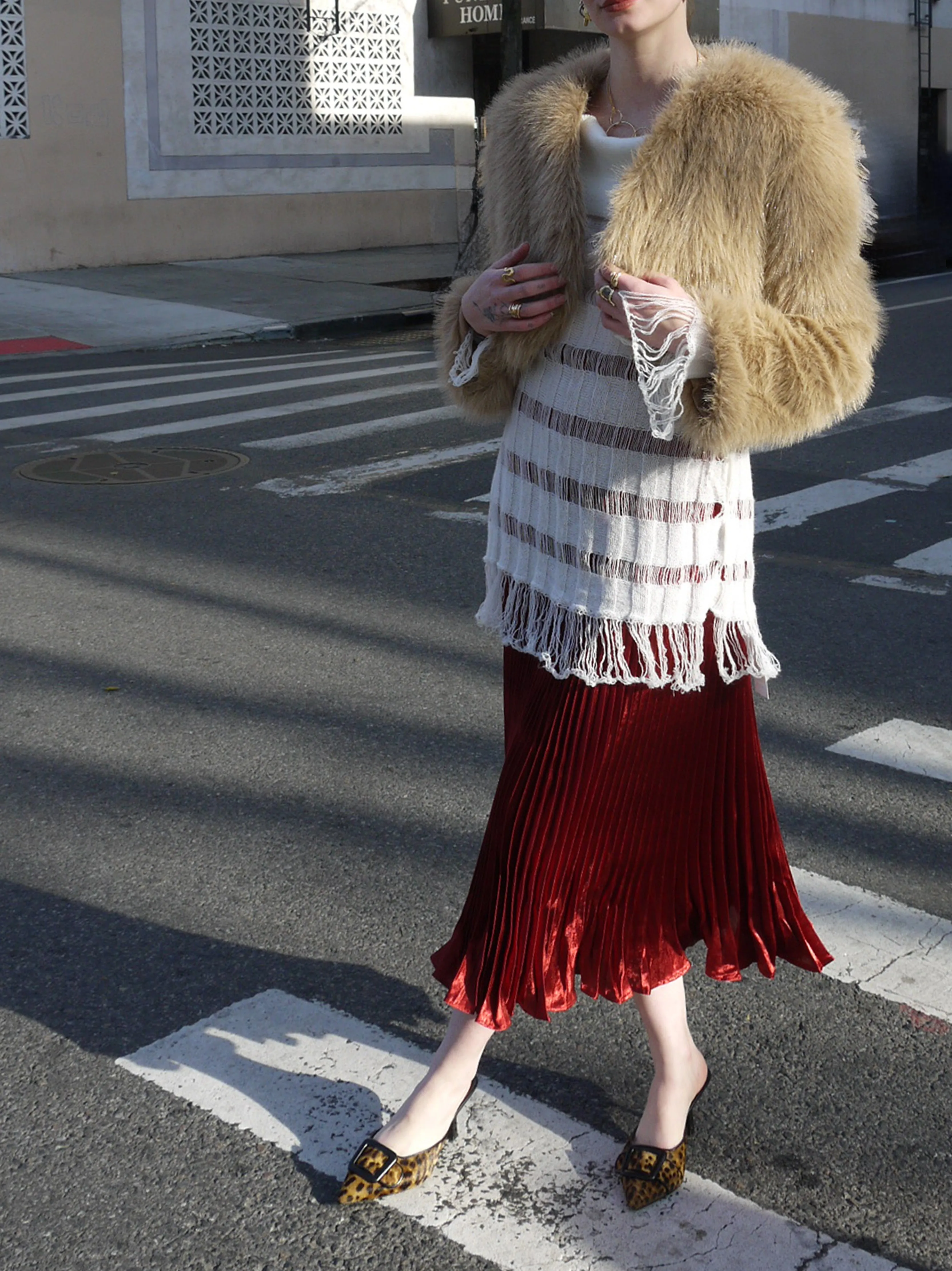 crop faux fur jacket