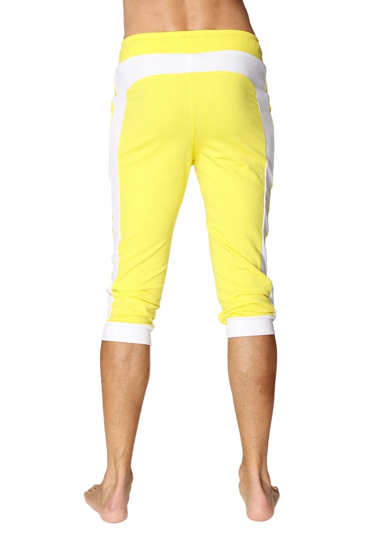 Cuffed Yoga Pants (Tropic Yellow w/White)