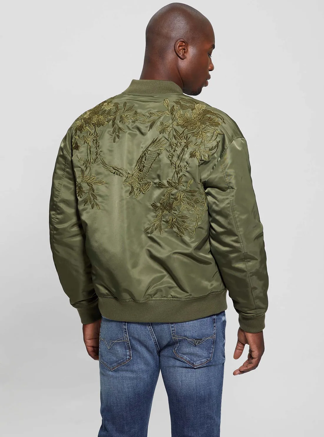 Green Twill Hawk Bomber Jacket