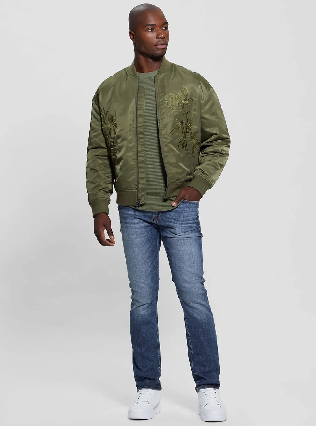 Green Twill Hawk Bomber Jacket