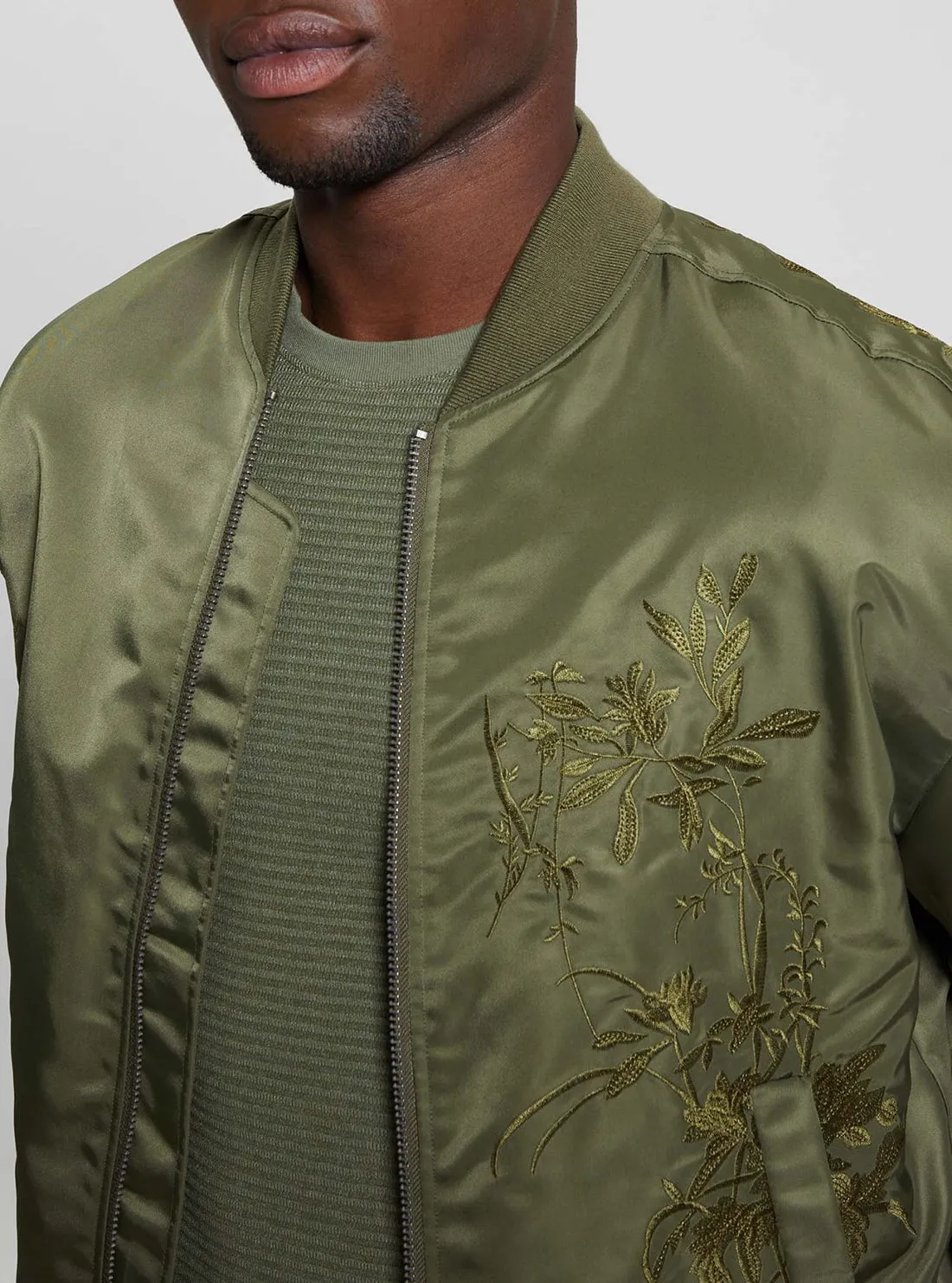 Green Twill Hawk Bomber Jacket