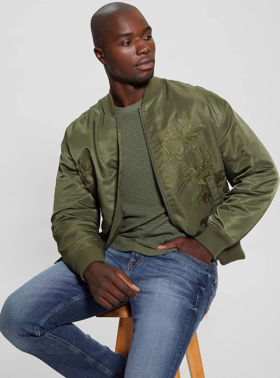 Green Twill Hawk Bomber Jacket