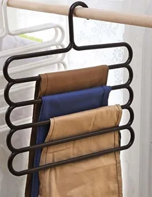 Guard 1Pcs Pants Hanger, Multi-Layer Pants Hanger Closet Organizer for Pants,Jeans,Scarves,Towels,Belts,Ties,Leggings Hanging,Wet Or Dry Use,Coffe Black