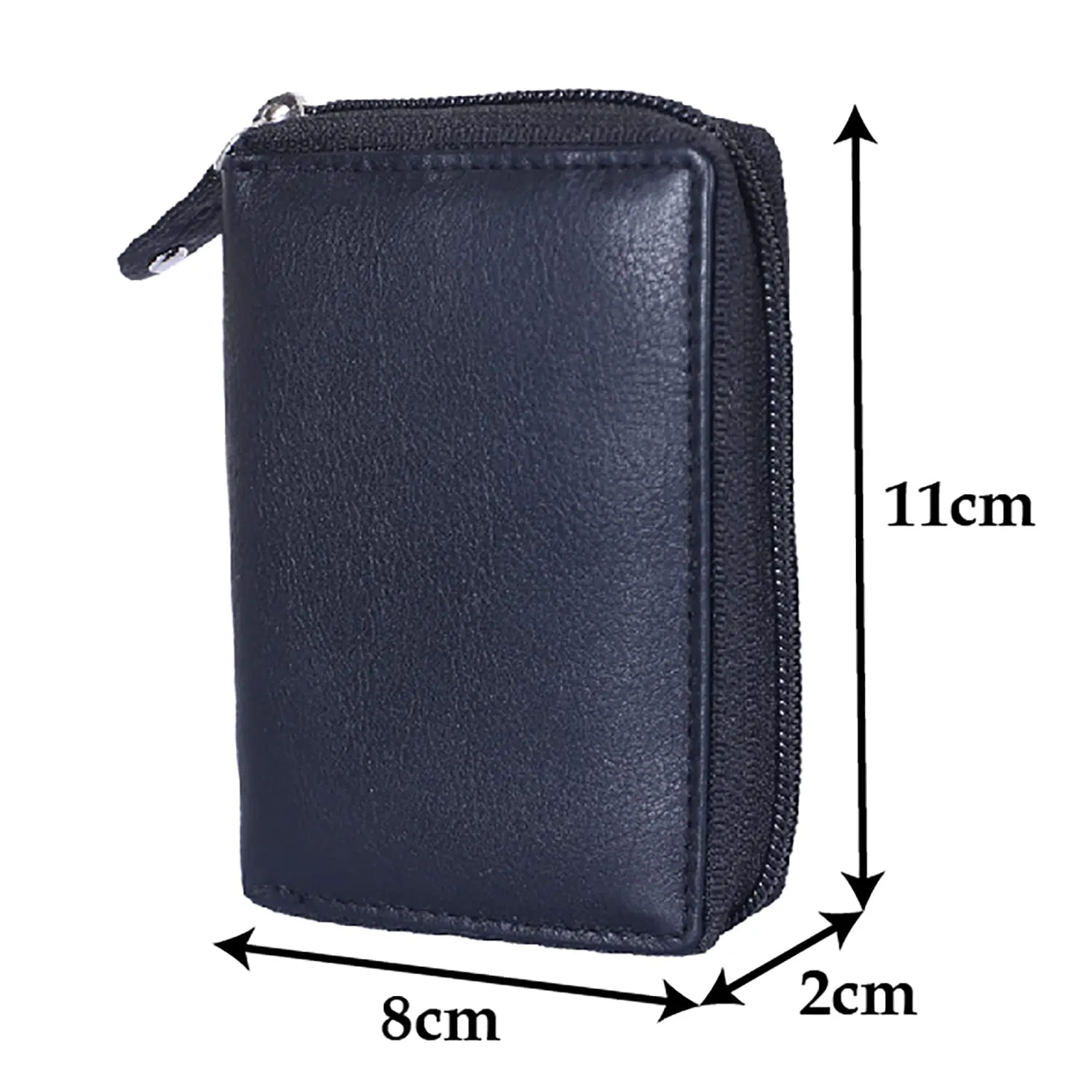 Heart Home Soft Leather Card Holder | Zipper Wallet for Man & Woman with 11 Slot Pack of 2 (Black)