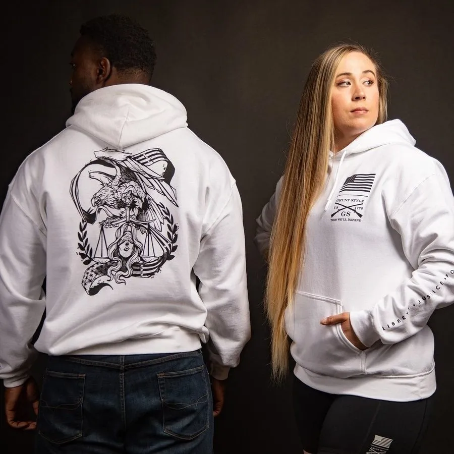 Liberty & Justice Hoodie - White