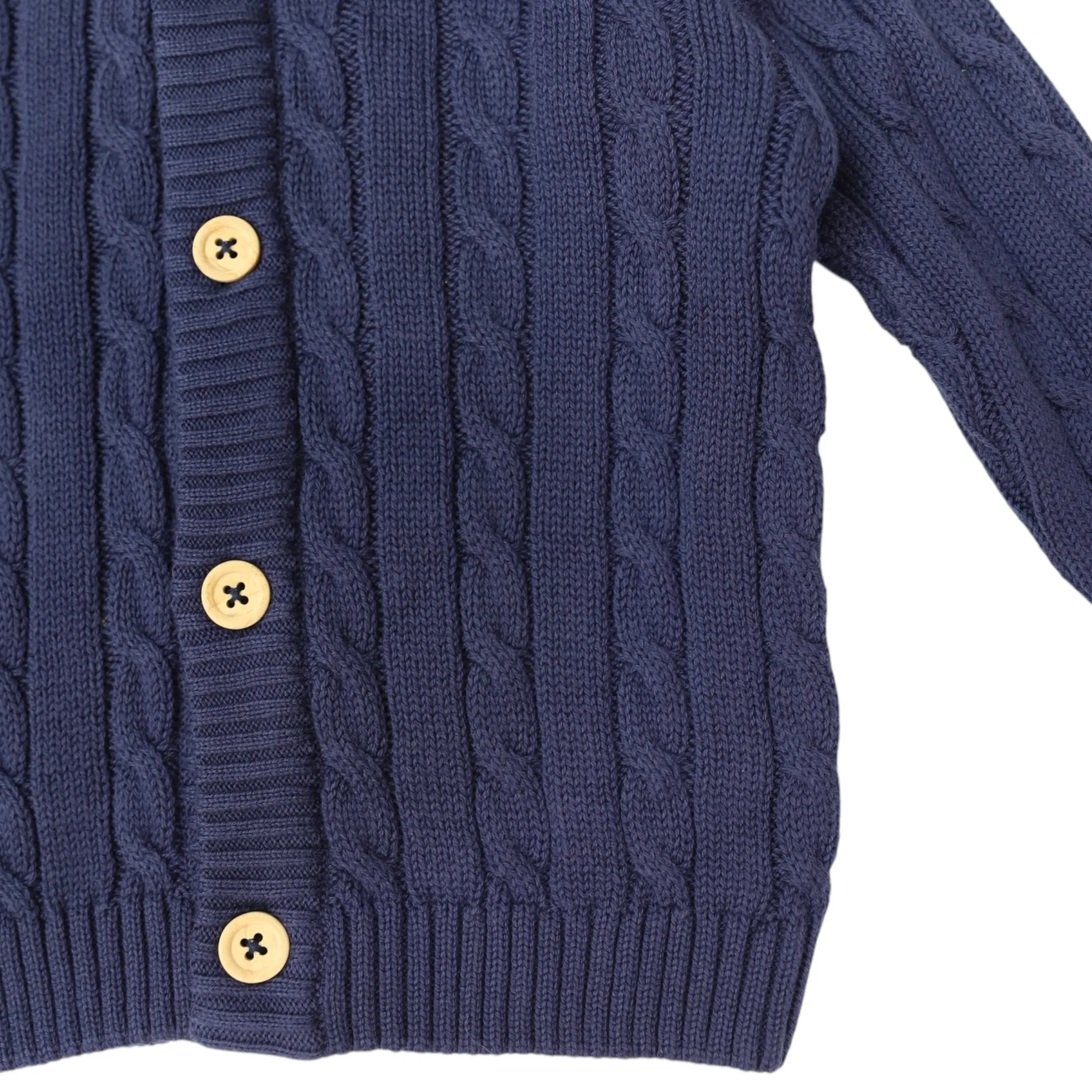 Lined Cable Knit Jacket Navy