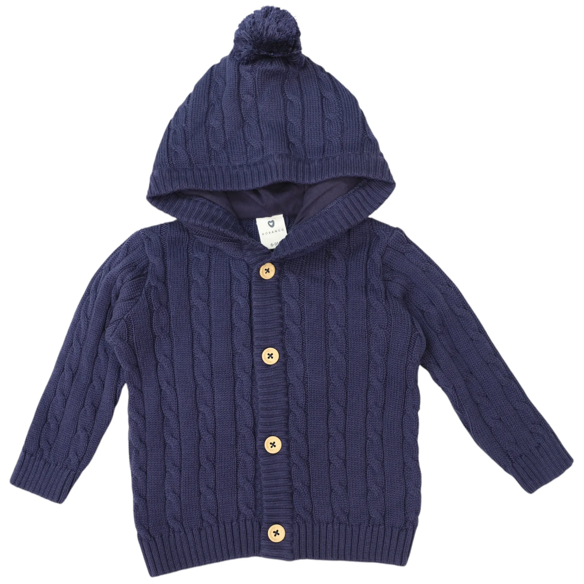 Lined Cable Knit Jacket Navy