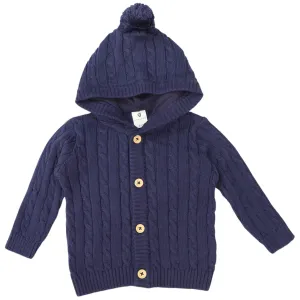 Lined Cable Knit Jacket Navy