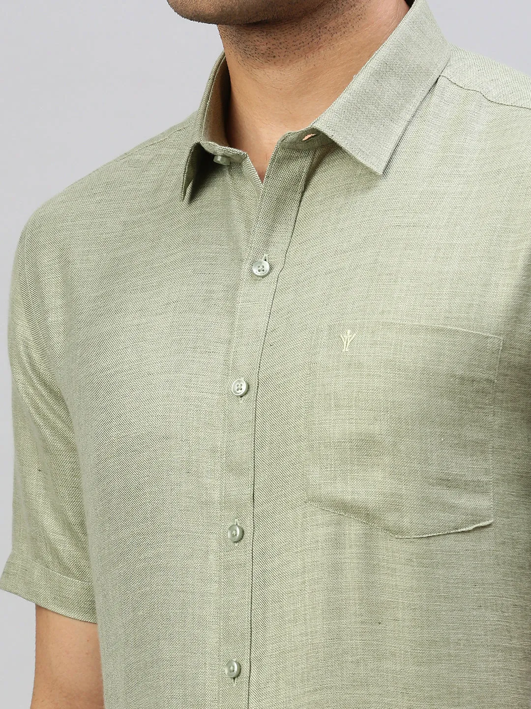 Men Cotton Blend Shirt Green T7 CG16