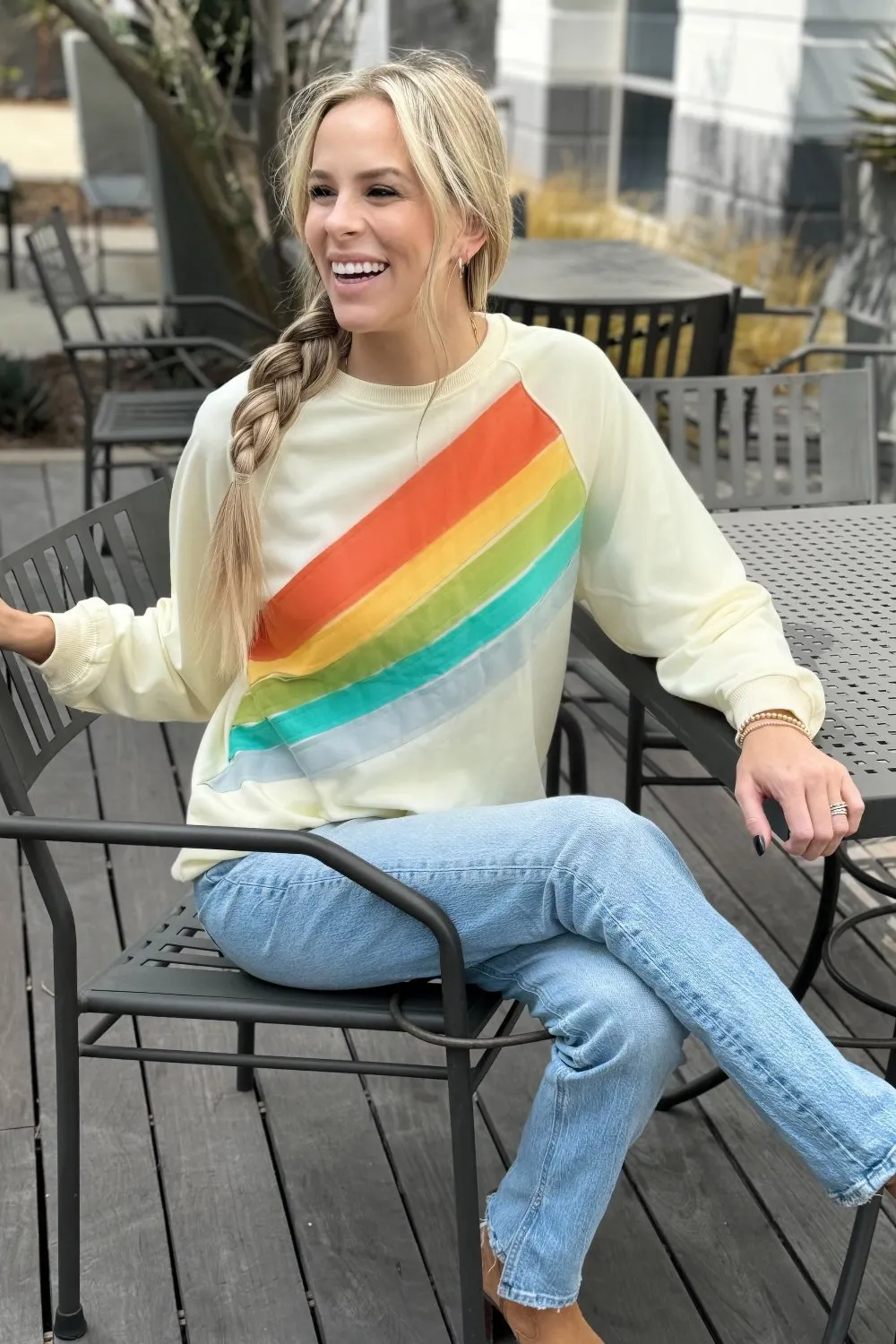 Penelope Striped Pullover Sweatshirt