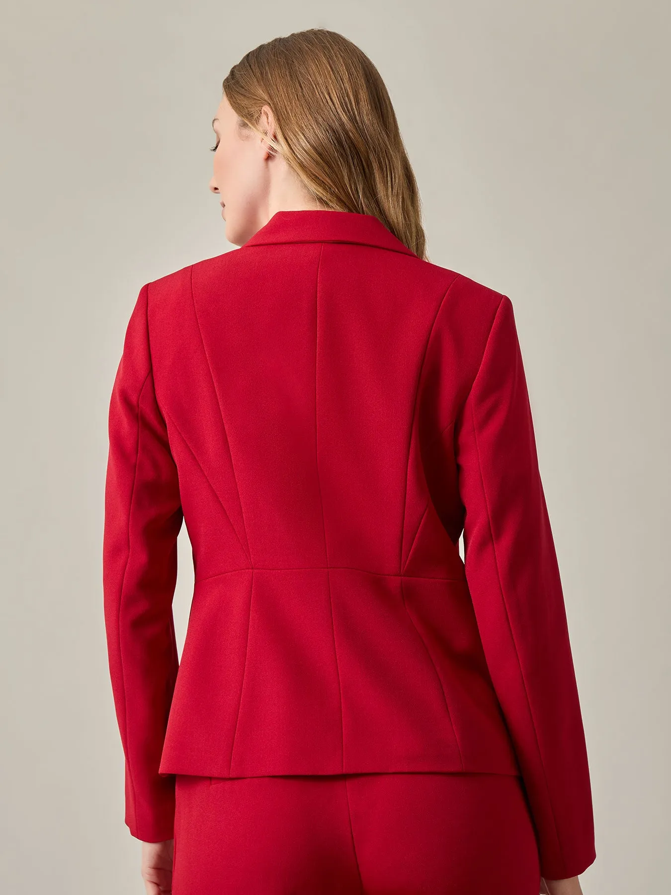 Petite One Button Jacket, Iconic Stretch Crepe