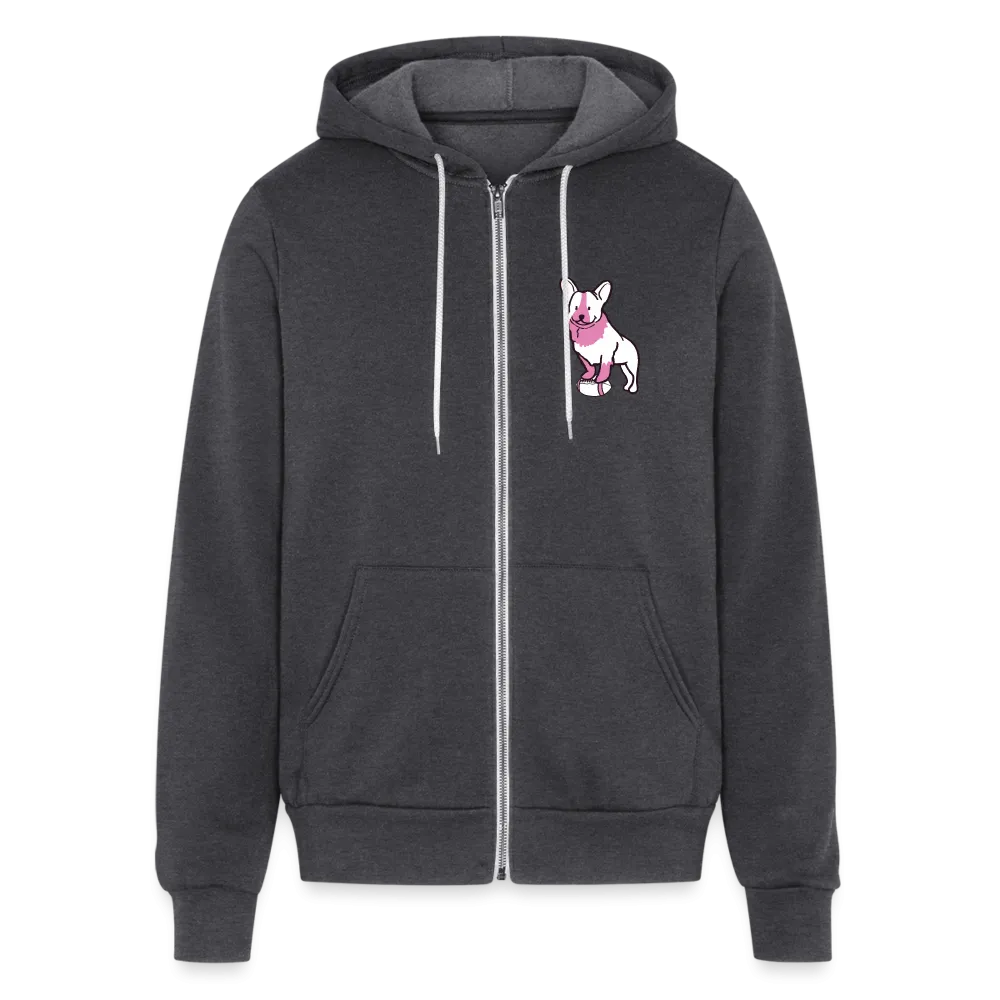 Pink Puppy Love Bella   Canvas Unisex Full Zip Hoodie