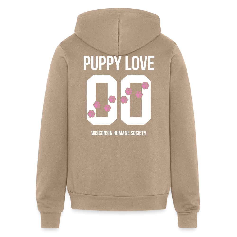 Pink Puppy Love Bella   Canvas Unisex Full Zip Hoodie