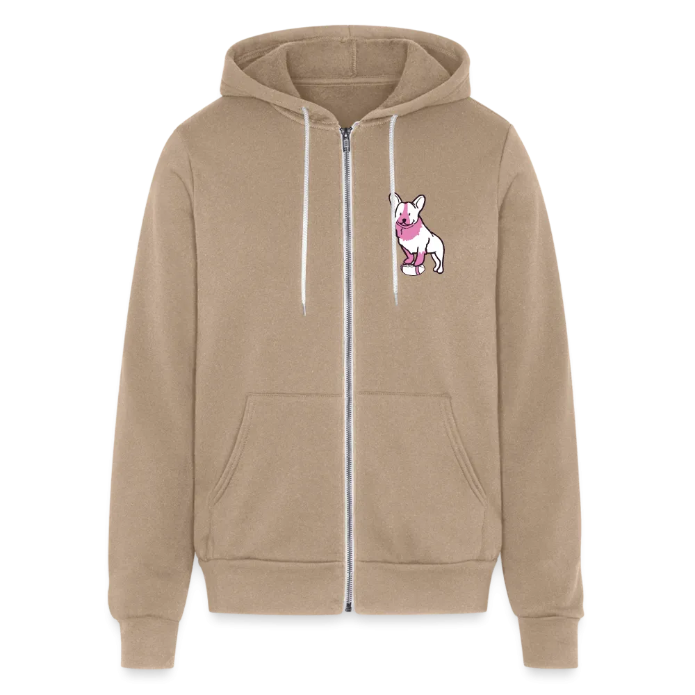 Pink Puppy Love Bella   Canvas Unisex Full Zip Hoodie