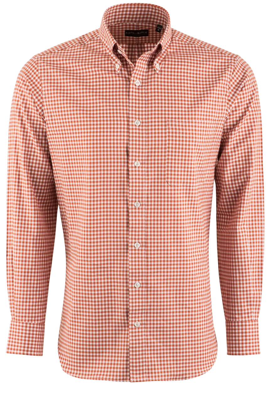 Pinto Ranch YY Collection Classic Sport Shirt - Orange Check