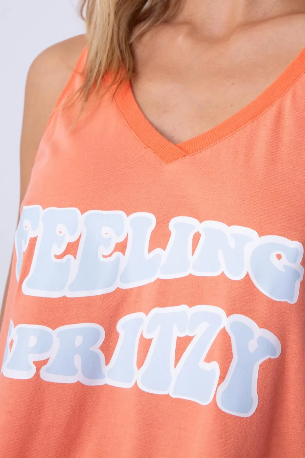 PJ Salvage Playful Prints Tank Top RHPLTK-ORANGE SPRITZ