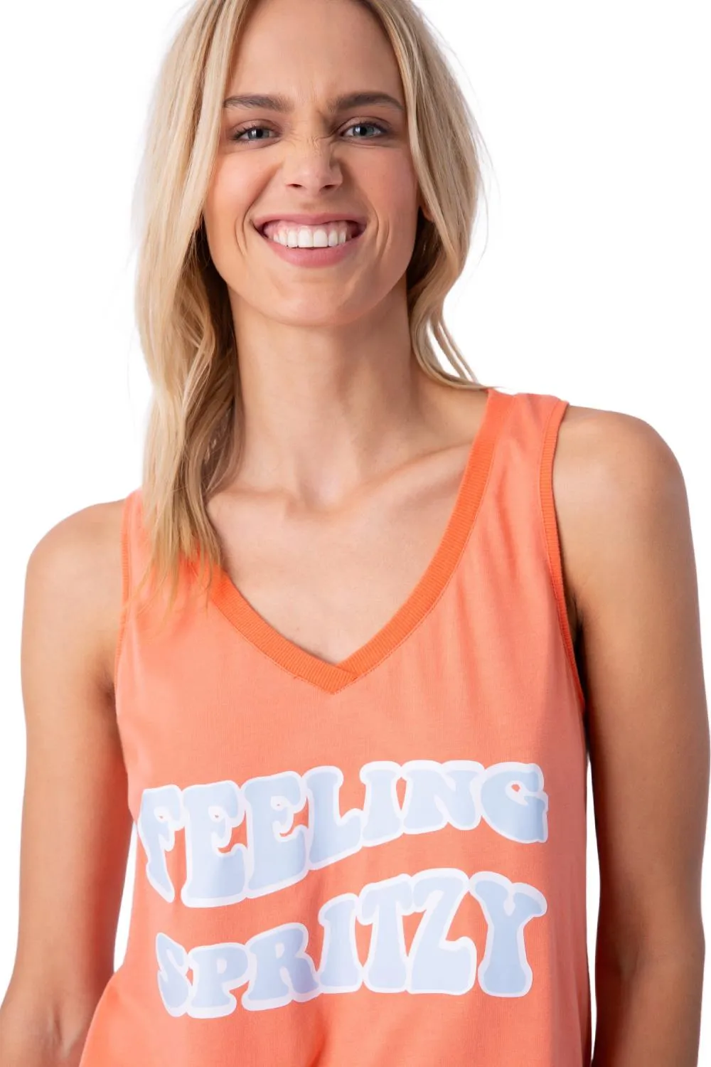 PJ Salvage Playful Prints Tank Top RHPLTK-ORANGE SPRITZ