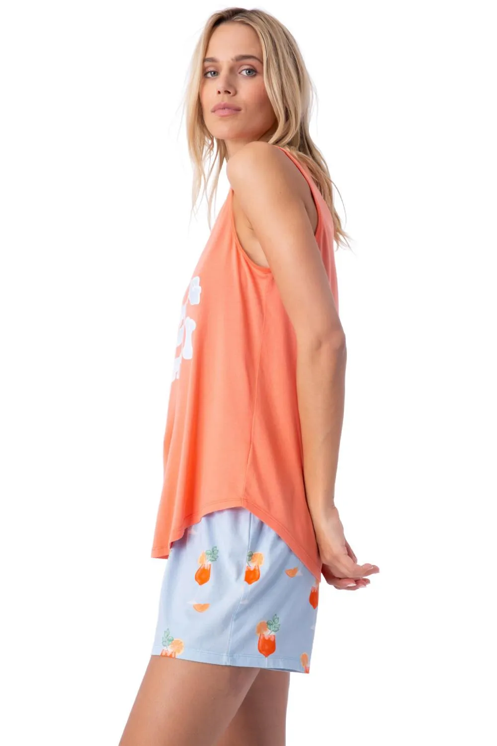 PJ Salvage Playful Prints Tank Top RHPLTK-ORANGE SPRITZ