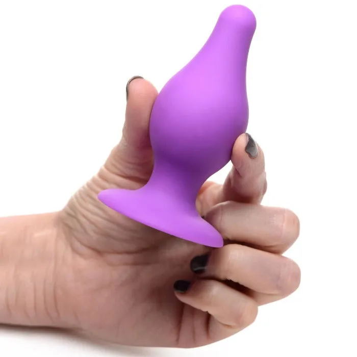 Squeezable Tapered ''Medium'' Anal Plug -Purple