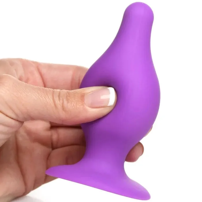 Squeezable Tapered ''Medium'' Anal Plug -Purple