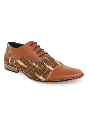 Tan Ikat Print Brogues