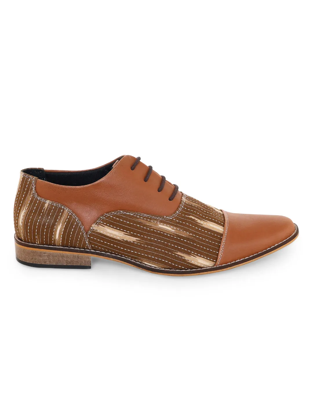 Tan Ikat Print Brogues