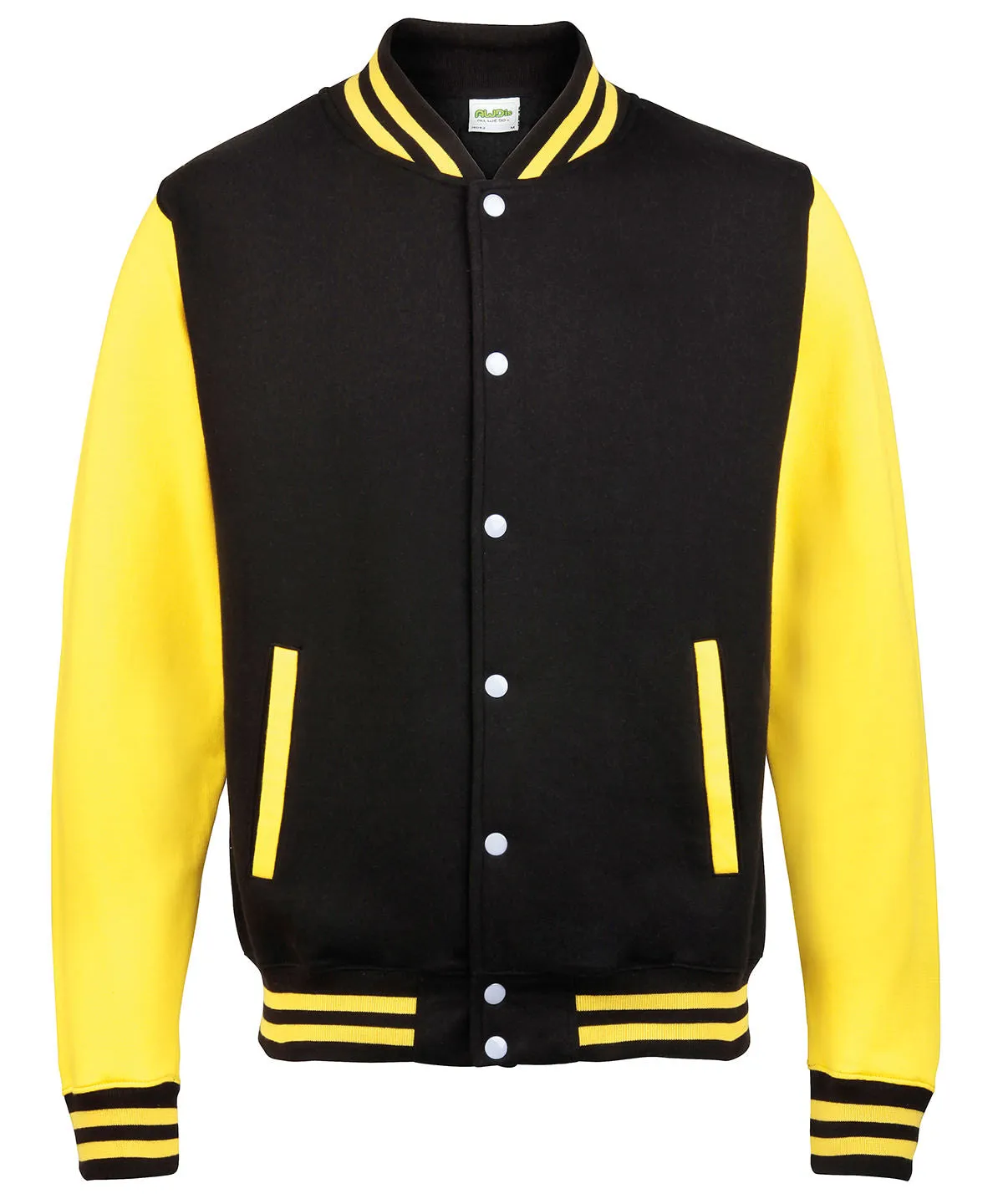 Varsity jacket | Jet Black/Sun Yellow