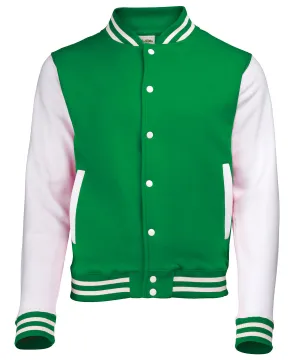 Varsity jacket | Kelly Green/White