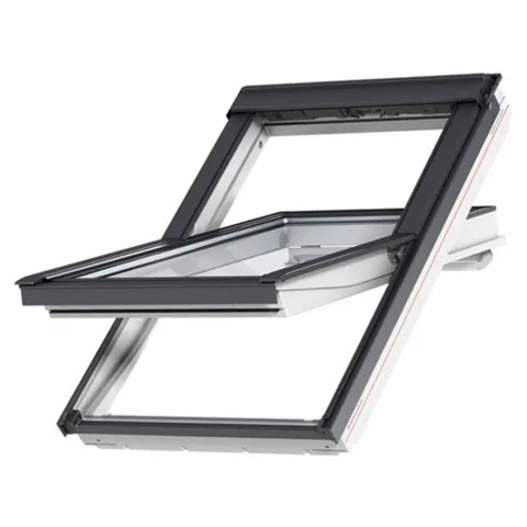 VELUX GGL CK04 2069 Solar UV Heat Protection Glazing White Painted Centre-Pivot Window (55 x 98 cm)