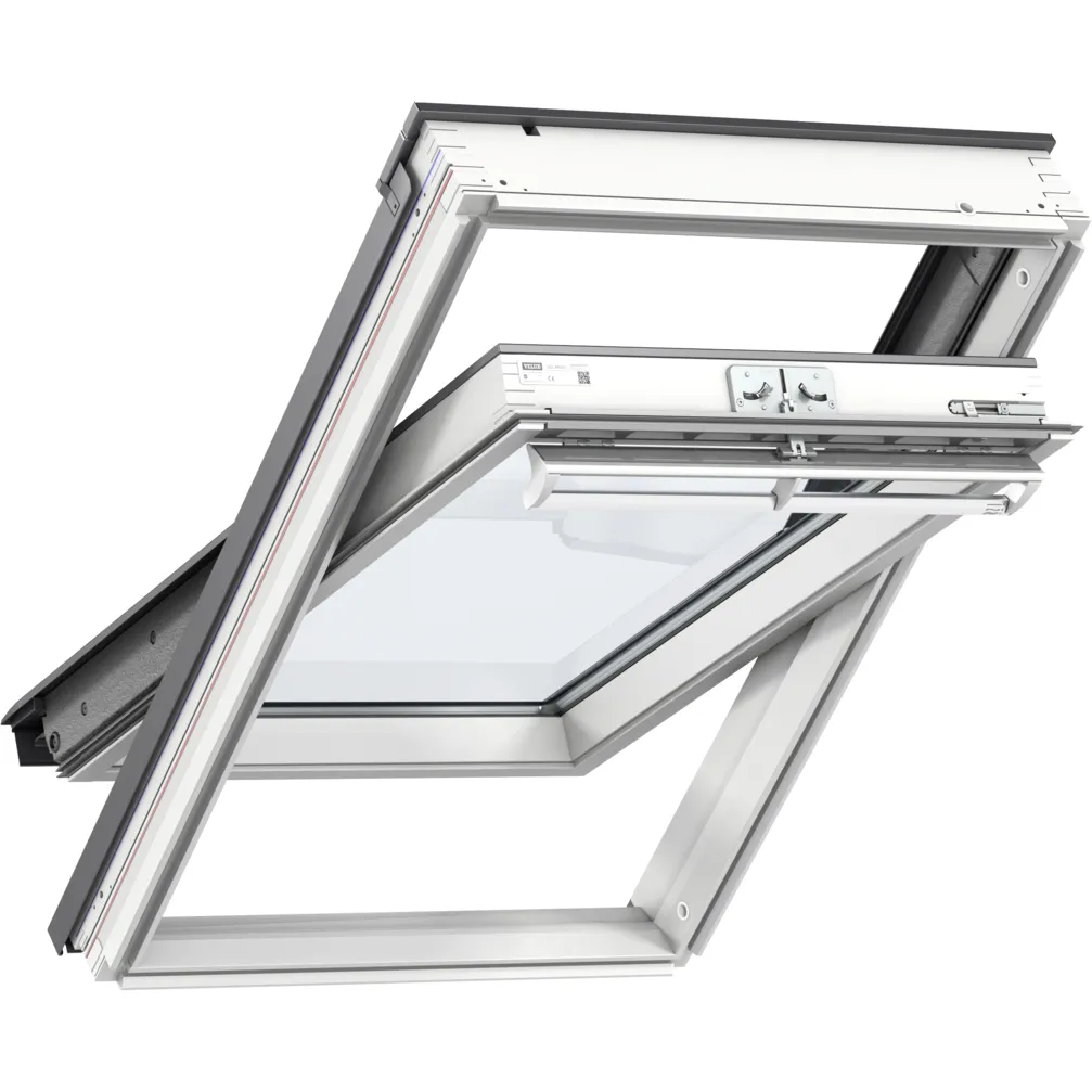 VELUX GGL PK25 2069 Solar UV Heat Protection Glazing White Painted Centre-Pivot Window (94 x 55 cm)